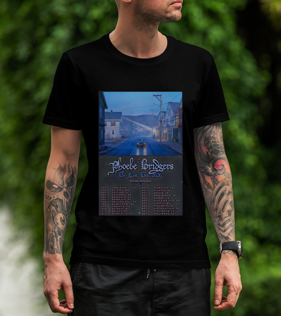 Phoebe Bridgers The Lost Tour 2026 With Alex G Concert Dates And Locations Indianapolis To Inglewood T-Shirt
