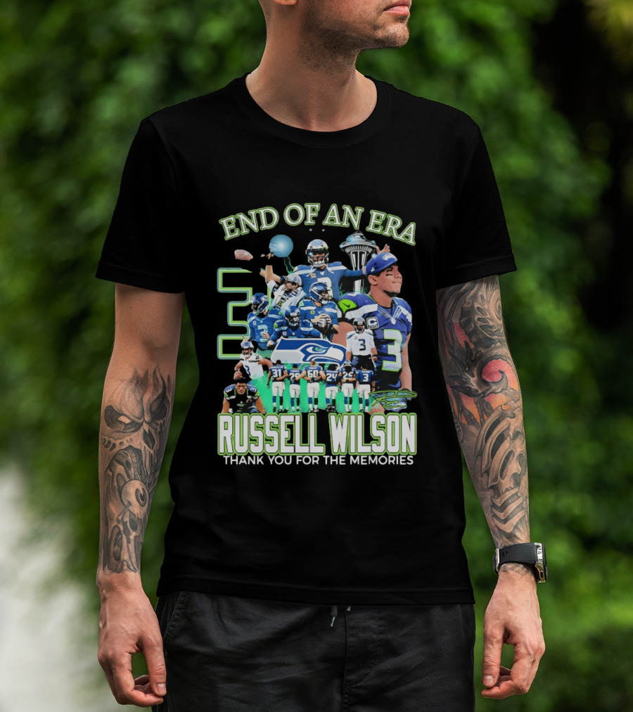 Russell Wilson Seattle Seahawks End Of An Era Thank You For The Memories T-Shirt