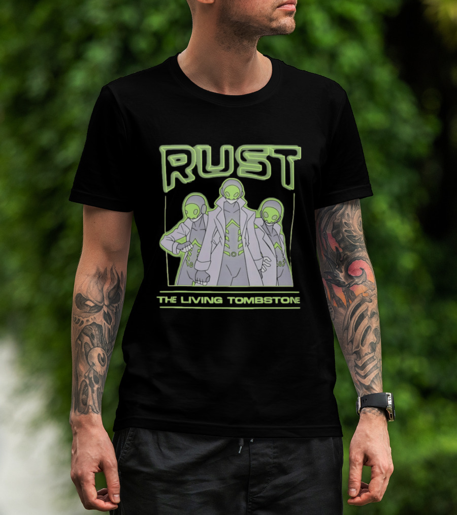 Rust The Living Tombstone Futuristic Sci Fi Characters Music Band T-Shirt