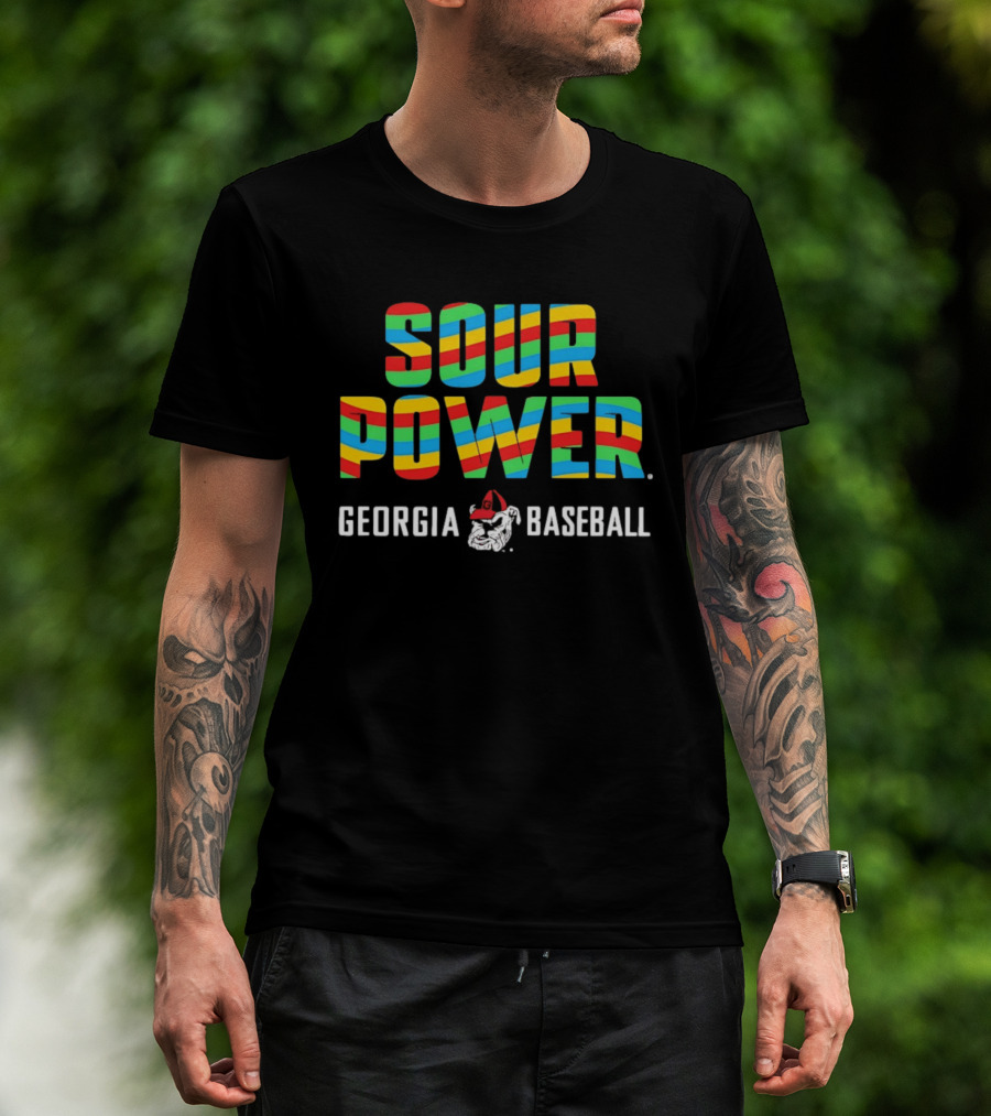 Sour Power Georgia Baseball Bulldog Candy T-Shirt