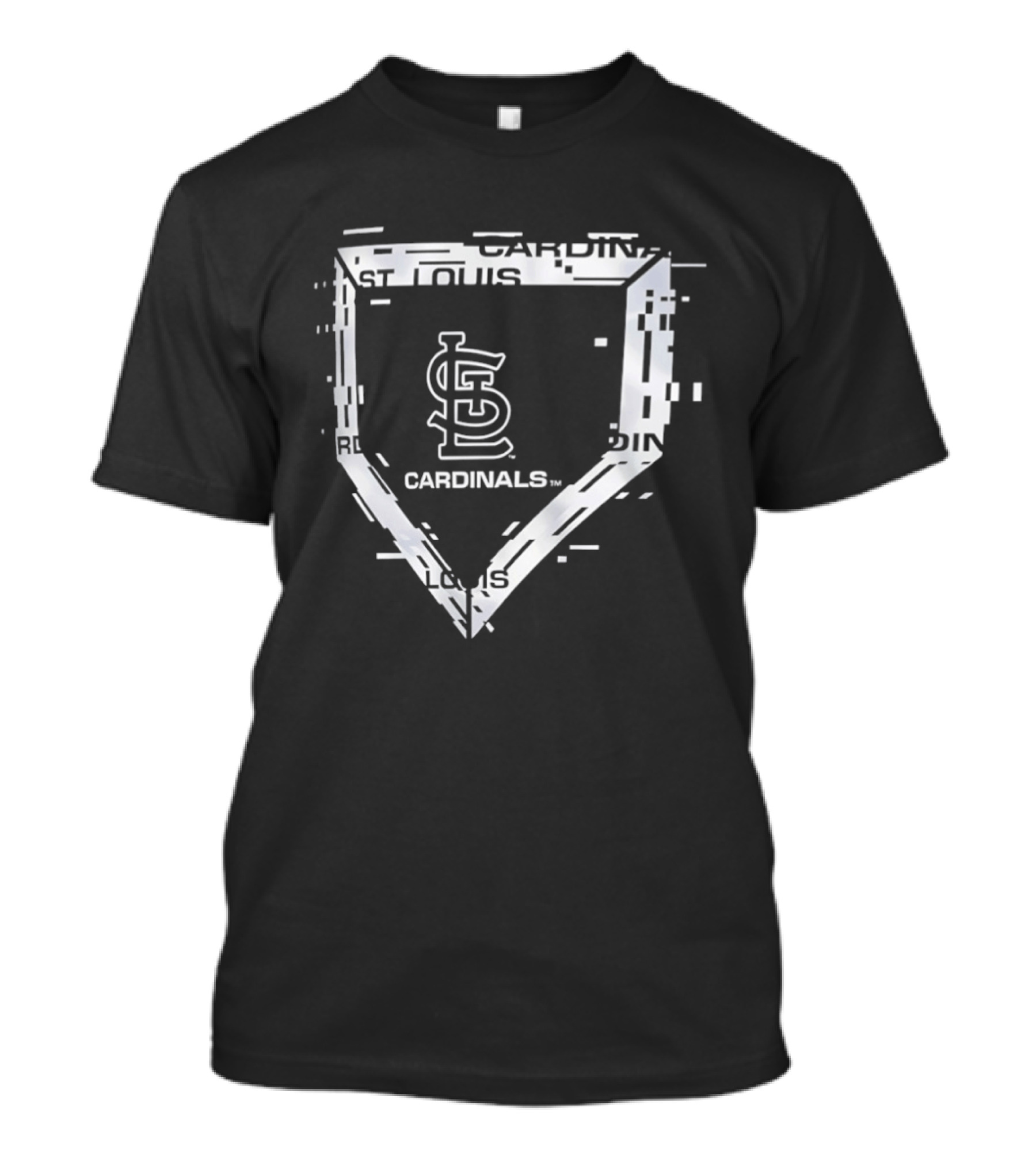 St Louis Cardinals Home Plate Glitch Logo Sports Fan T-Shirt