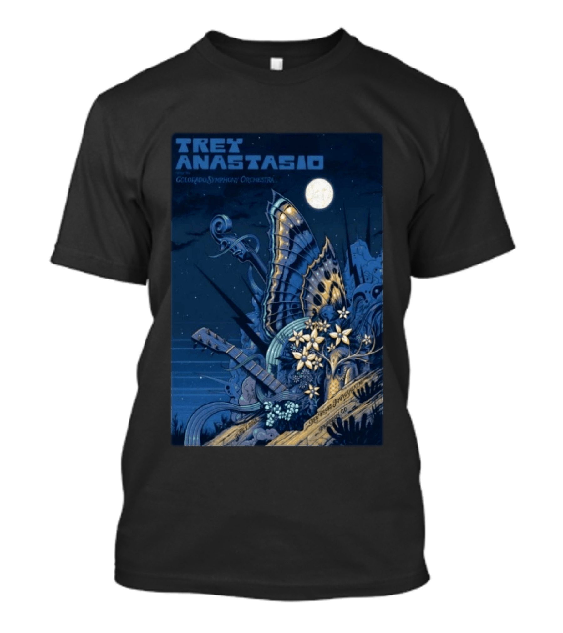 Trey Anastasio Colorado Symphony Orchestra Red Rocks Amphitheatre Moonlit Performance June 7 2026 T-Shirt