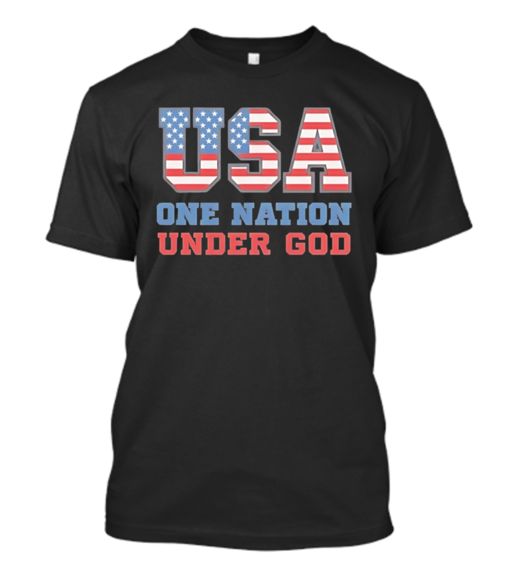 USA One Nation Under God American Flag Patriotic Stars And Stripes T-Shirt