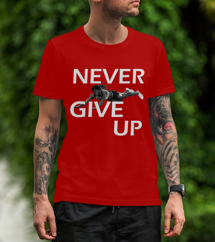 NEVER GIVE UP Shaunae Miller Jump Drive Determination T-Shirt