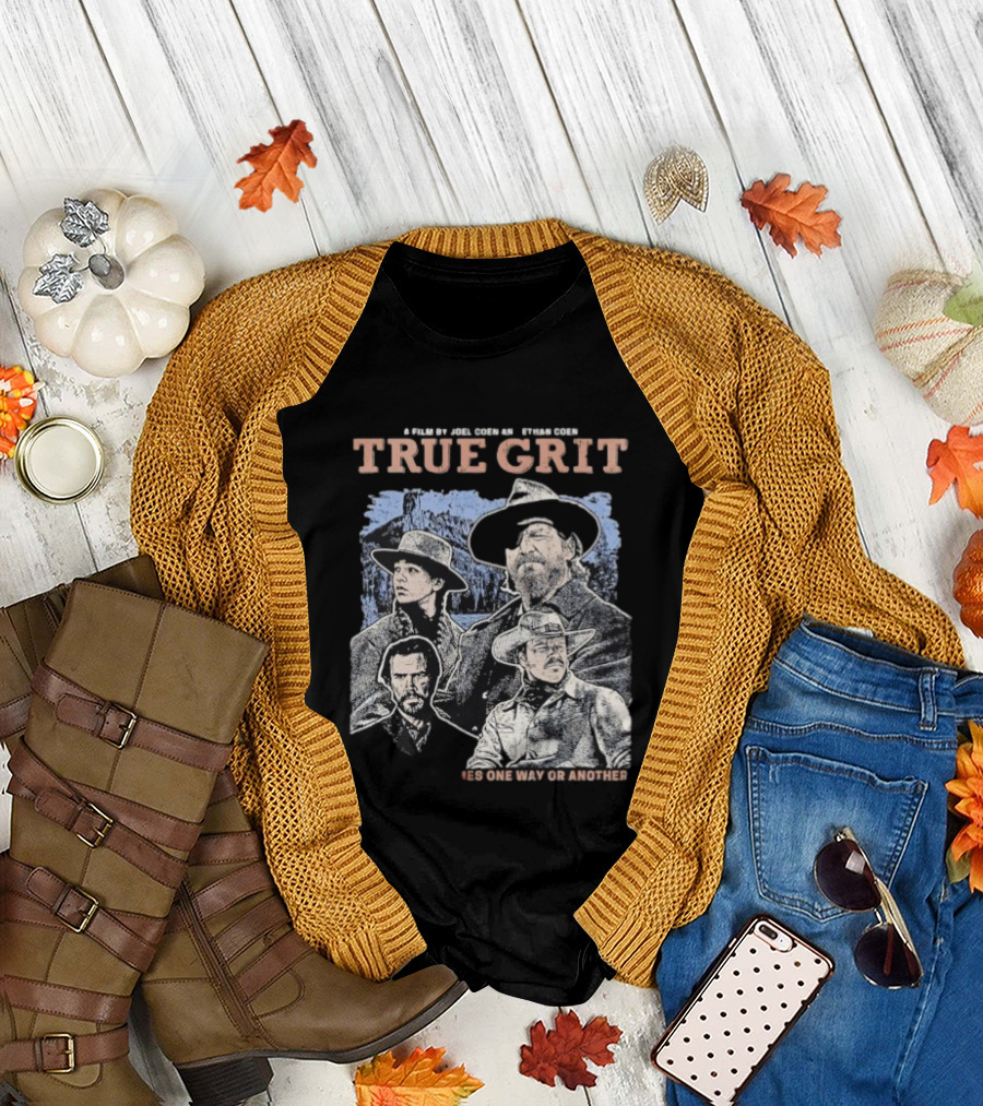 A Film By Joel Coen and Ethan Coen True Grit One Way or Another Cast Illustration T-Shirt