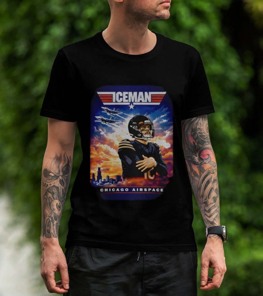 ICEMAN Chicago Airspace Caleb Williams Top Gun Chicago Bears T-Shirt