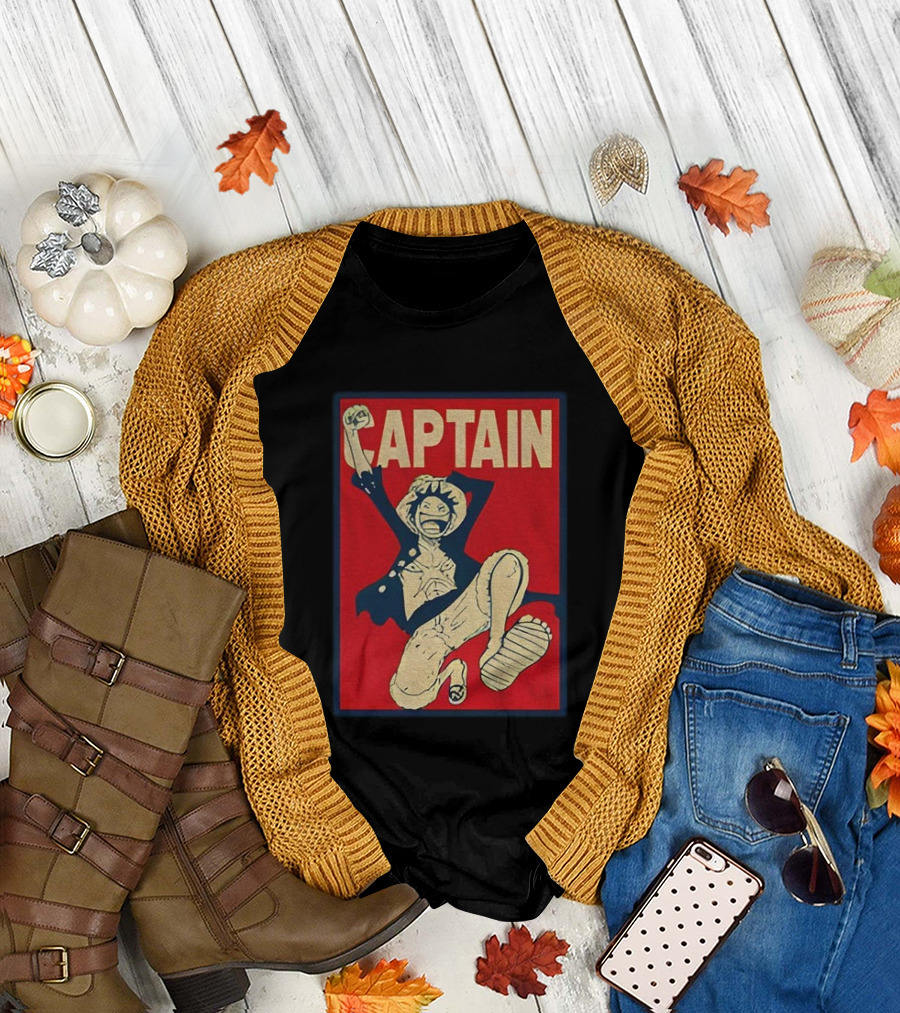 Captain Monkey D Luffy Anime Fan Favorite Adventure Series Hero Design T-Shirt