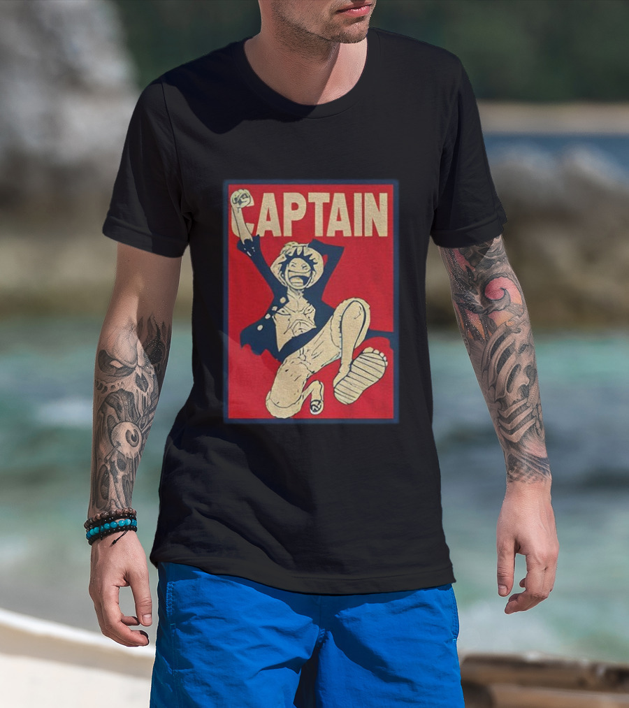 Captain Monkey D Luffy Anime Fan Favorite Adventure Series Hero Design T-Shirt