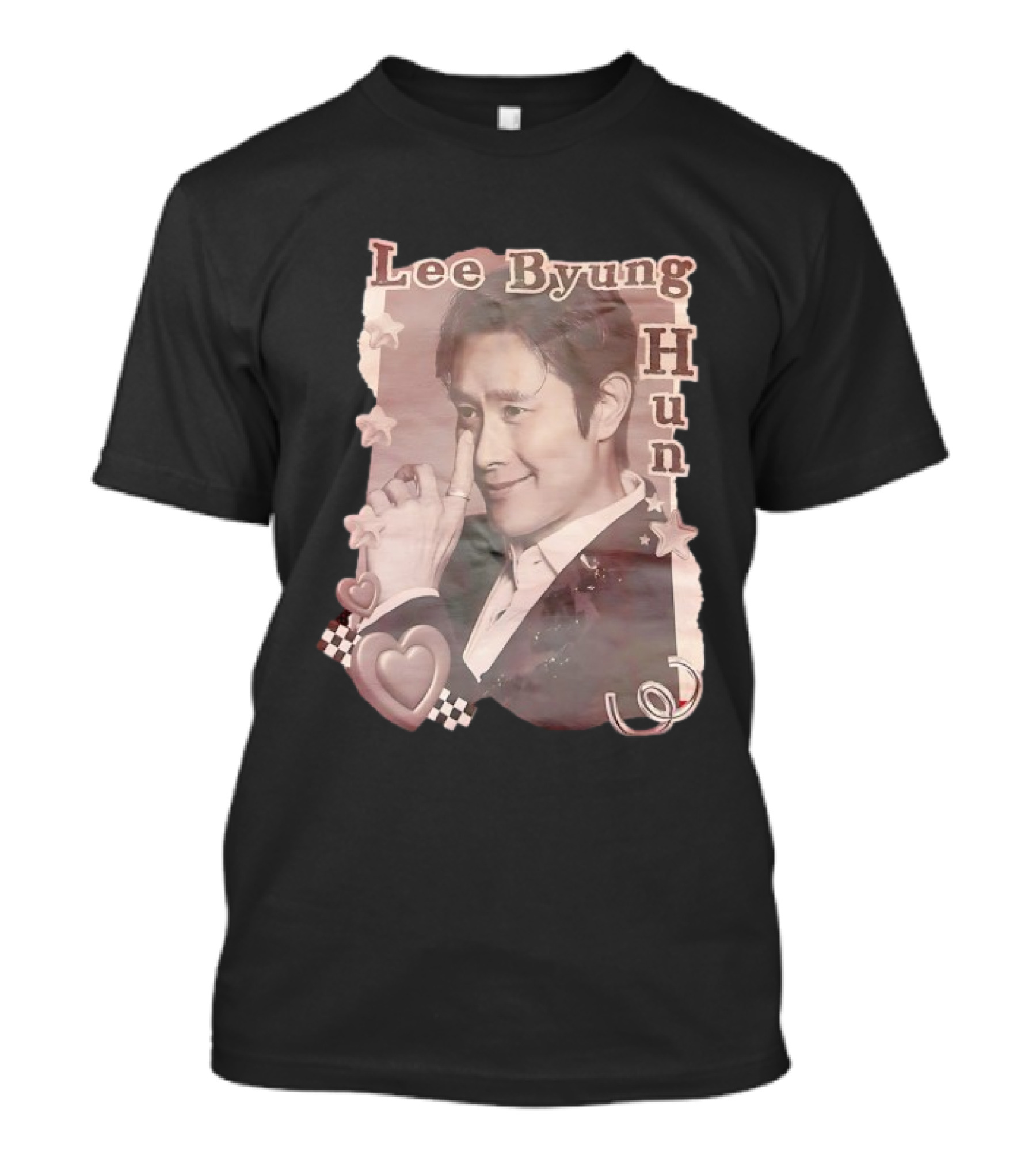 Lee Byung Hun Retro Aesthetic With Stars And Hearts T-Shirt
