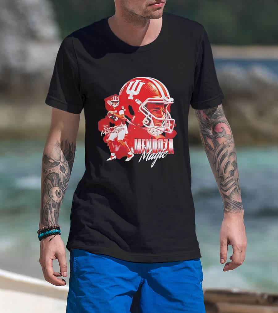 Fernando Mendoza Indiana Mendoza Magic Football Player Collage T-Shirt