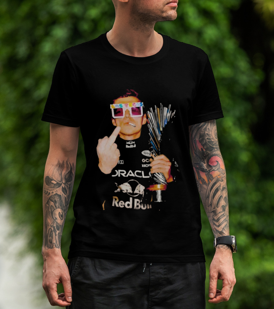Max Verstappen Oracle Red Bull Pink Lego Sunglasses Middle Finger Las Vegas GP 2025 T-Shirt