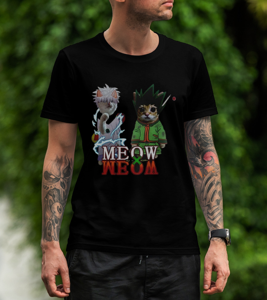 MeowxMeow HxH GonxKillua Cat Anime Parody T-Shirt