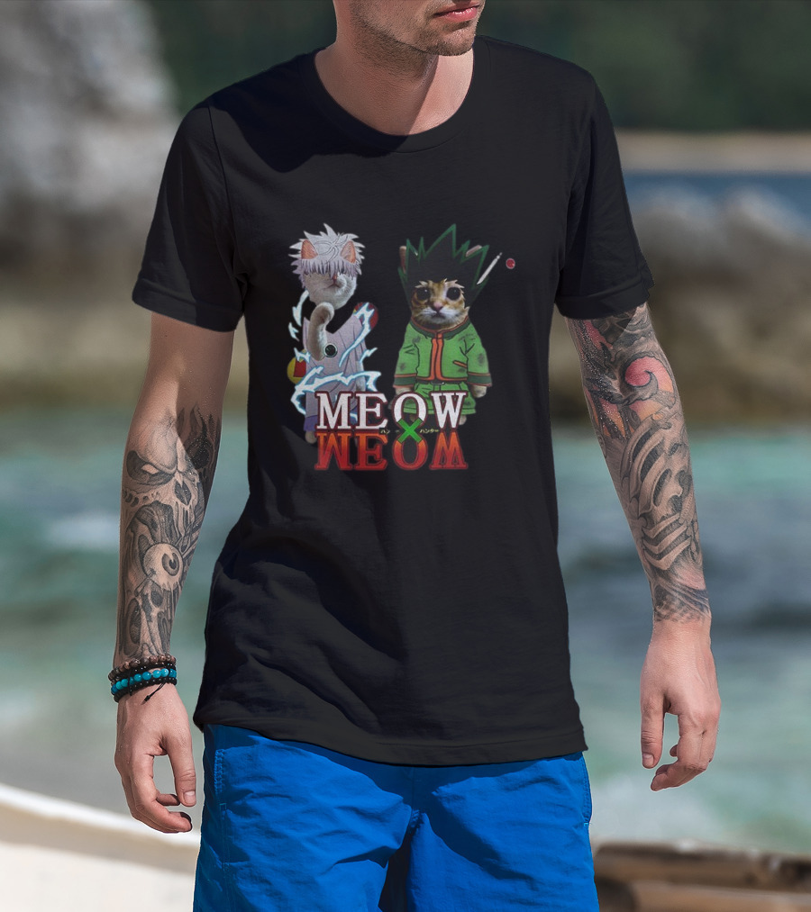 MeowxMeow HxH GonxKillua Cat Anime Parody T-Shirt