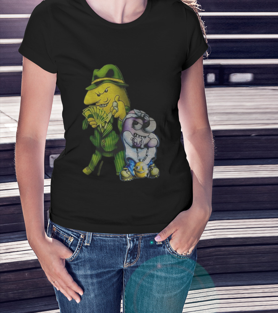 Pim And Charlie Cartoon Money And Chains Gangster Style T-Shirt