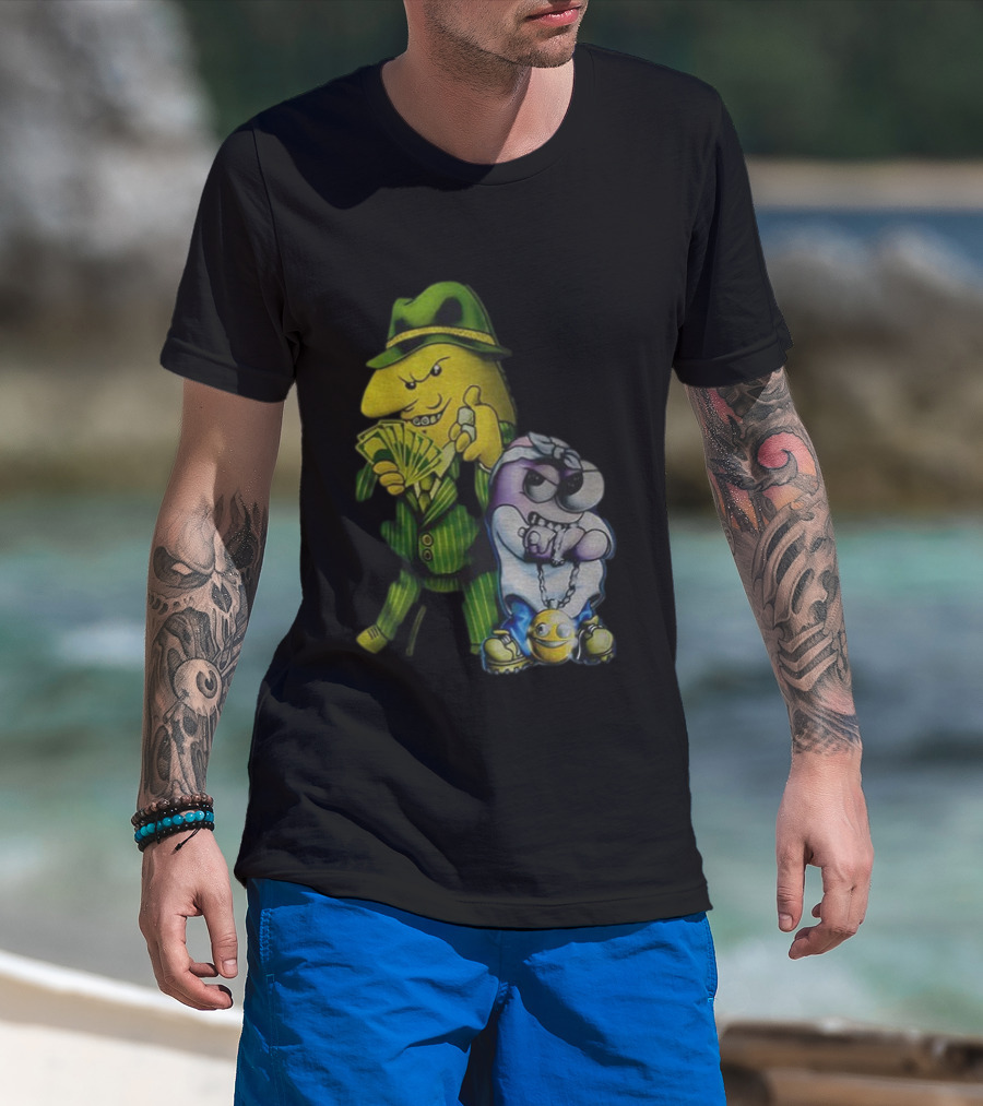 Pim And Charlie Cartoon Money And Chains Gangster Style T-Shirt