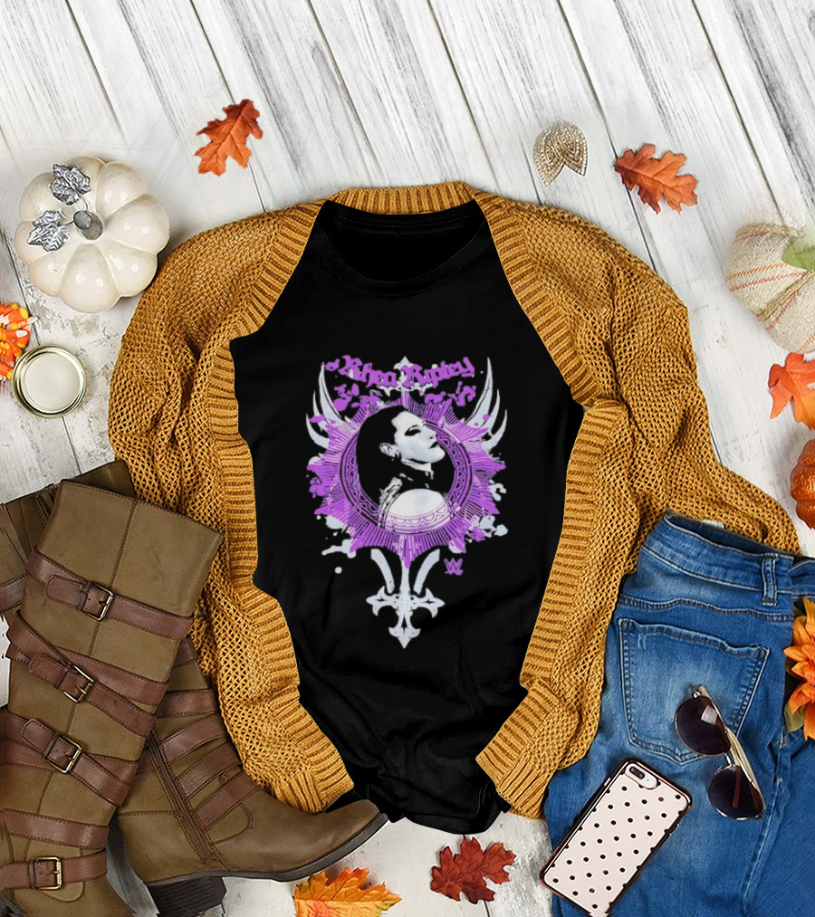 Rhea Ripley WWE Vintage Purple Circular Portrait T-Shirt