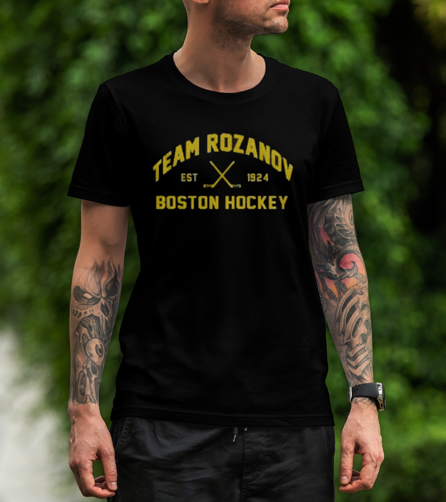 Team Ilya Rozanov 81 Boston Hockey Est 1924 Vintage Style T-Shirt