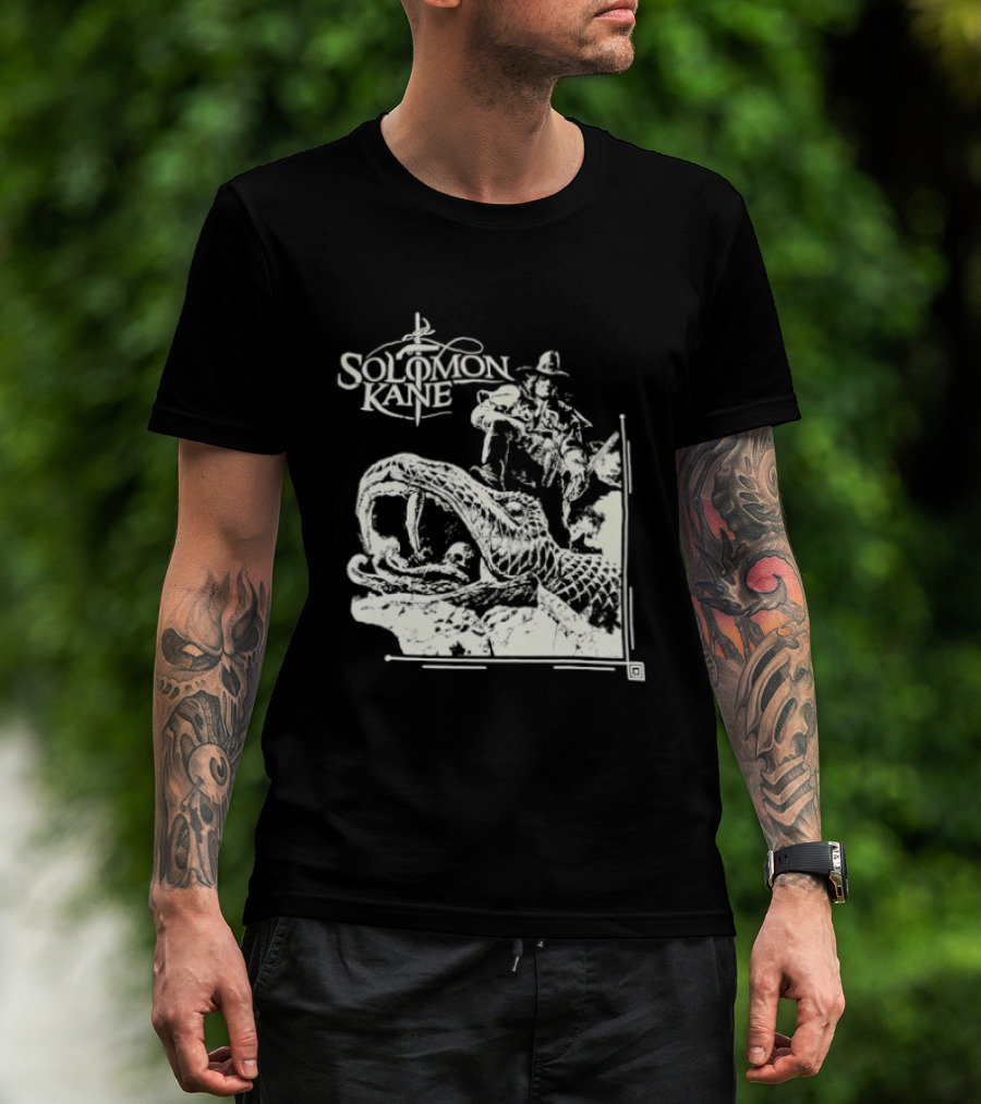Solomon Kane The Serpent Ring Illustration With Adventure Scene T-Shirt