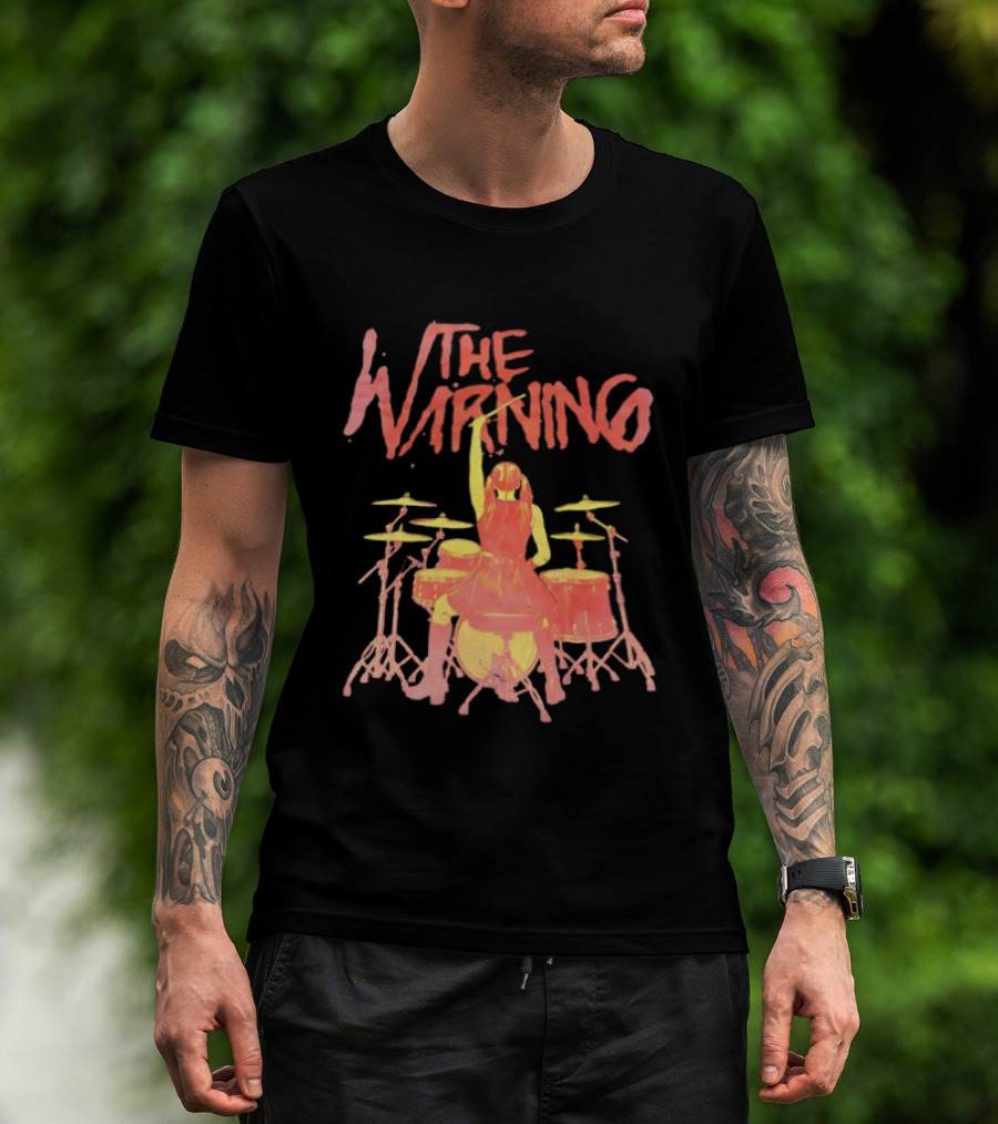 The Warning Band Vintage Drummer Silhouette Music Fans T-Shirt