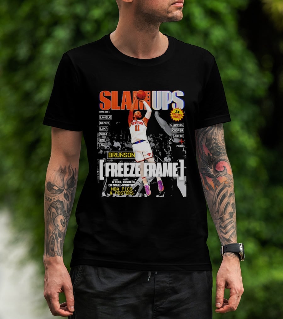SLAM Ups Jalen Brunson Freeze Frame New York Knicks NBA Inside T-Shirt
