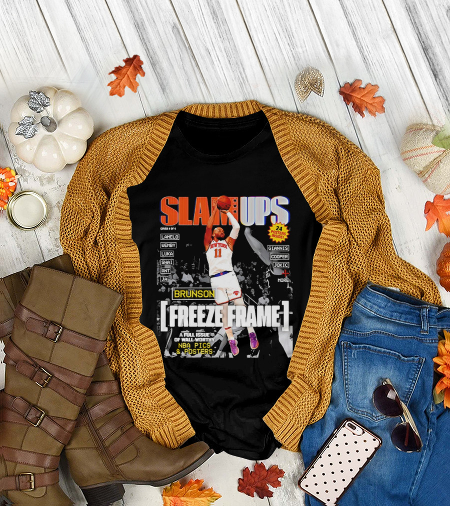 SLAM Ups Jalen Brunson Freeze Frame New York Knicks NBA Inside T-Shirt