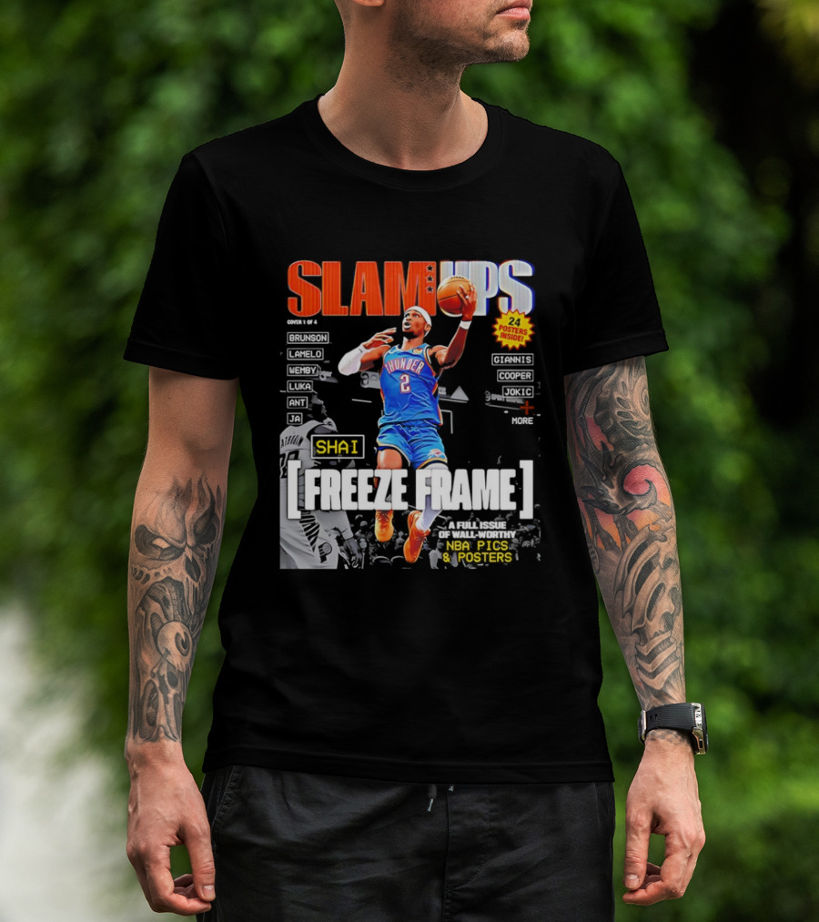 SLAM Ups Shai Gilgeous Alexander Freeze Frame Thunder NBA Picks S T-Shirt