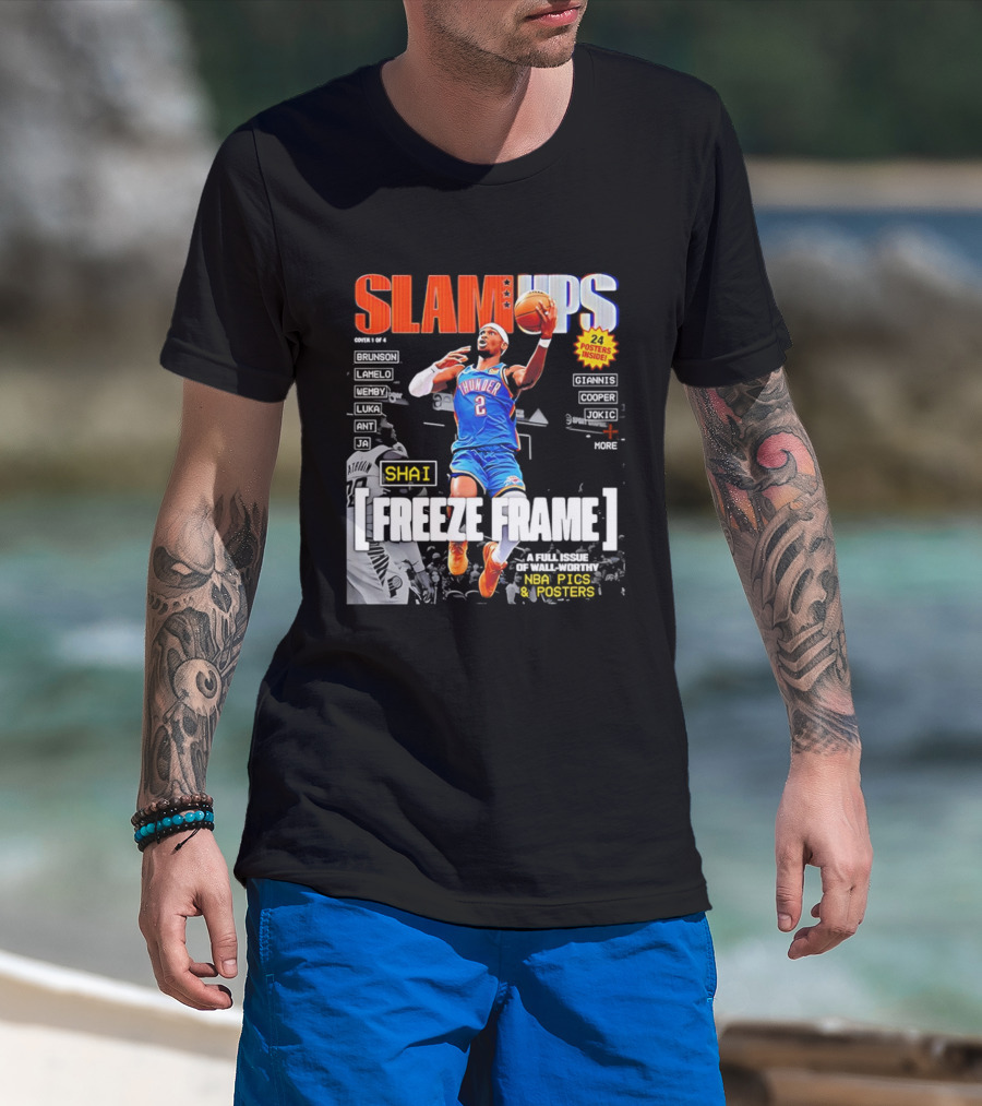 SLAM Ups Shai Gilgeous Alexander Freeze Frame Thunder NBA Picks S T-Shirt