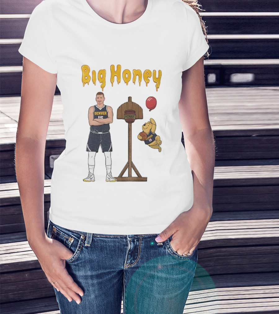 Big Honey Nikola Jokic Denver Nuggets NBA 15 Cartoon Crossover T-Shirt