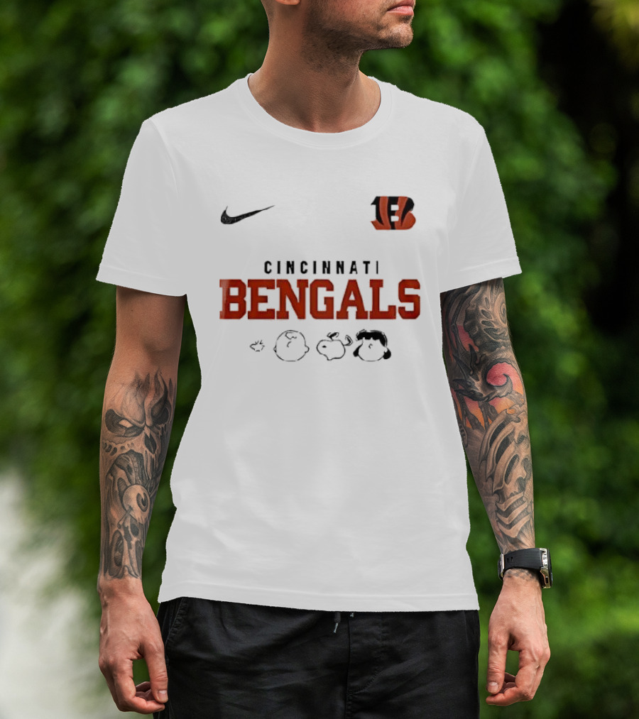 Cincinnati Bengals Nike Peanuts Abbey Road Cartoon Collaboration T-Shirt
