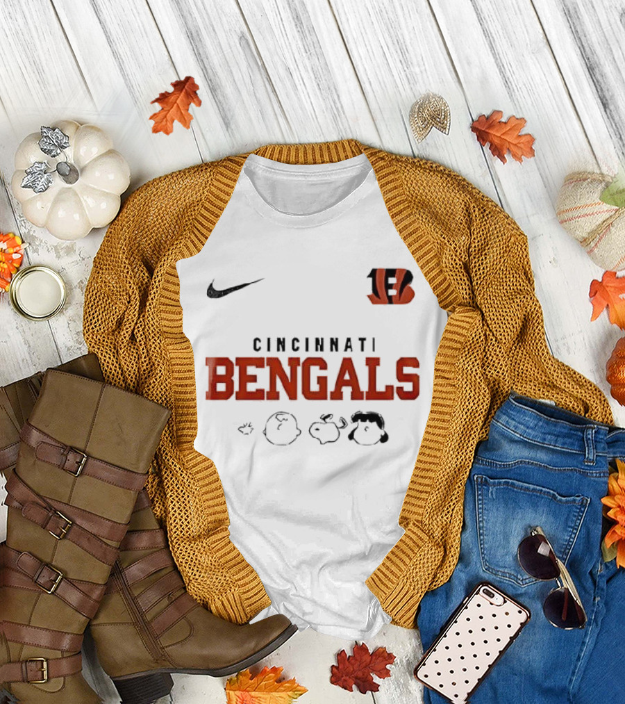 Cincinnati Bengals Nike Peanuts Abbey Road Cartoon Collaboration T-Shirt