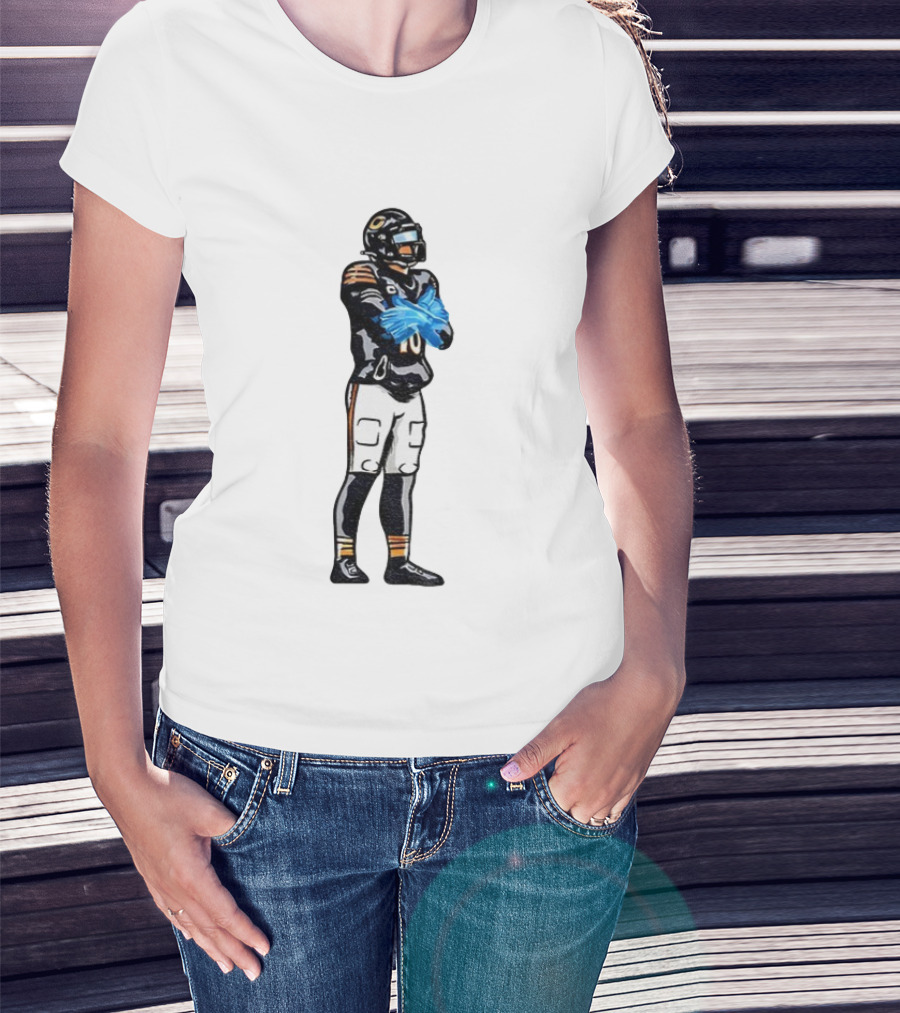 Caleb Williams Iceman #18 Ice Gloves Football Player Crossing Arms Black And Orange Jersey T-Shirt
