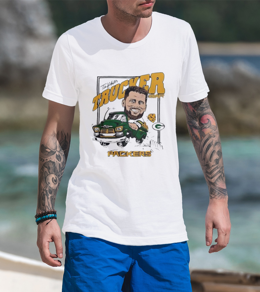 Green Bay Packers Trucker Kraft Cartoon Graphic T-Shirt