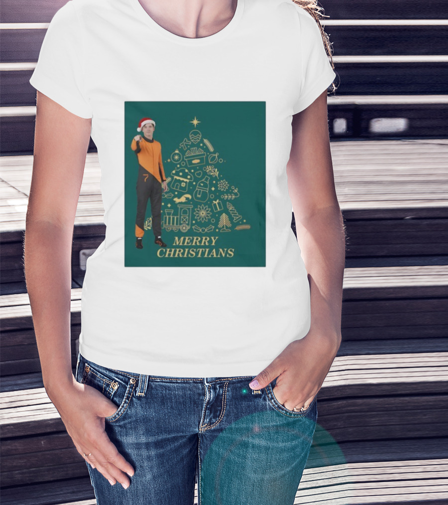 Christian Lundgaard Merry Christians Formula 1 Christmas Green T-Shirt