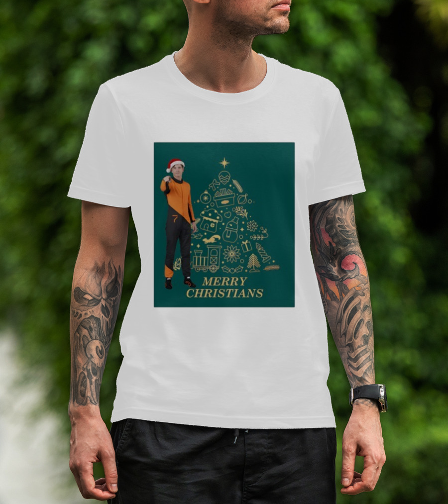 Christian Lundgaard Merry Christians Formula 1 Christmas Green T-Shirt