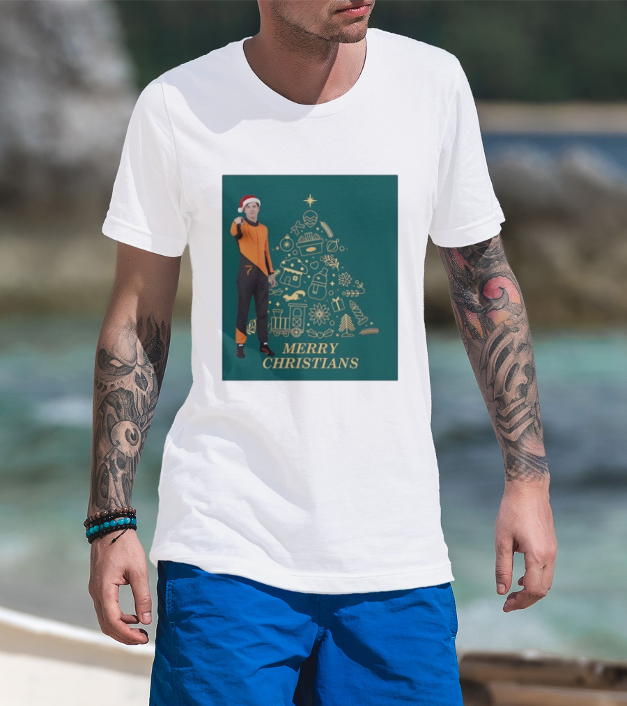 Christian Lundgaard Merry Christians Formula 1 Christmas Green T-Shirt