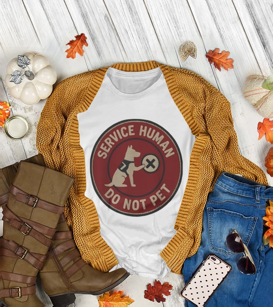 Service Human Do Not Pet Dog Badge T-Shirt