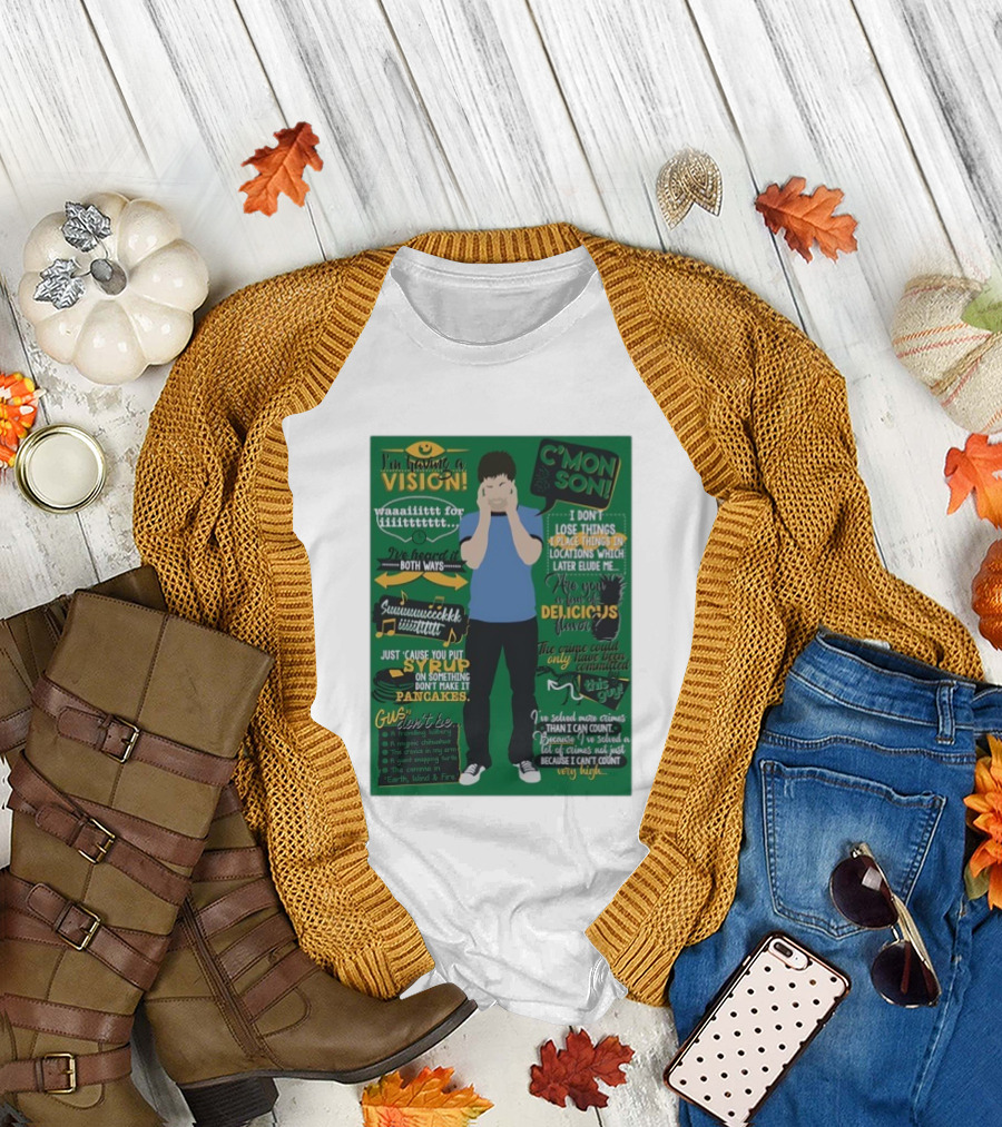 I'm Having a Vision Shawn Spencer C'mon Son Delicious Flavor I've Heard It Both Ways Pancakes T-Shirt