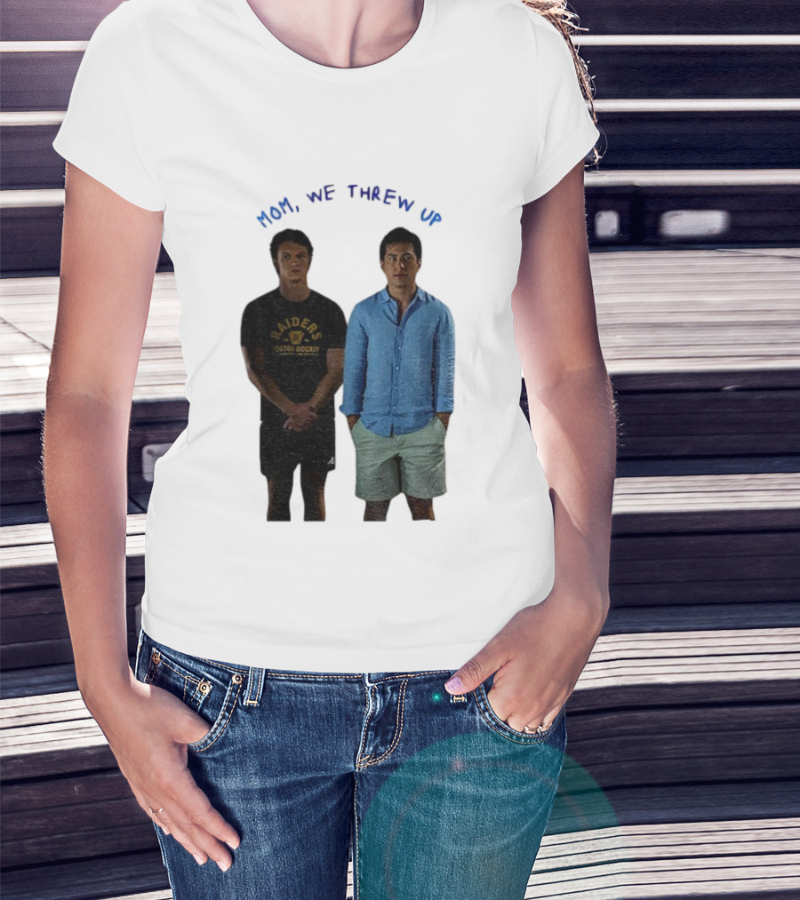 Mom We Threw Up Raiders Boston Hockey Heated Rivalry T-Shirt