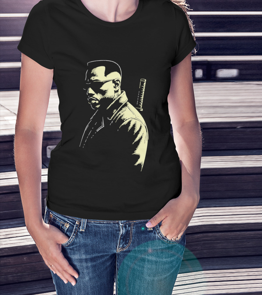Blade Wesley Snipes Vampire Hunter Classic Samurai Sword T-Shirt