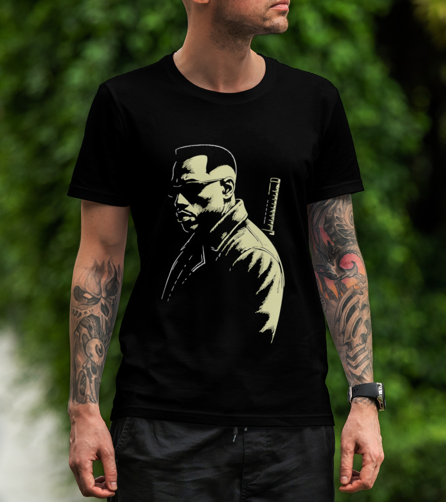Blade Wesley Snipes Vampire Hunter Classic Samurai Sword T-Shirt