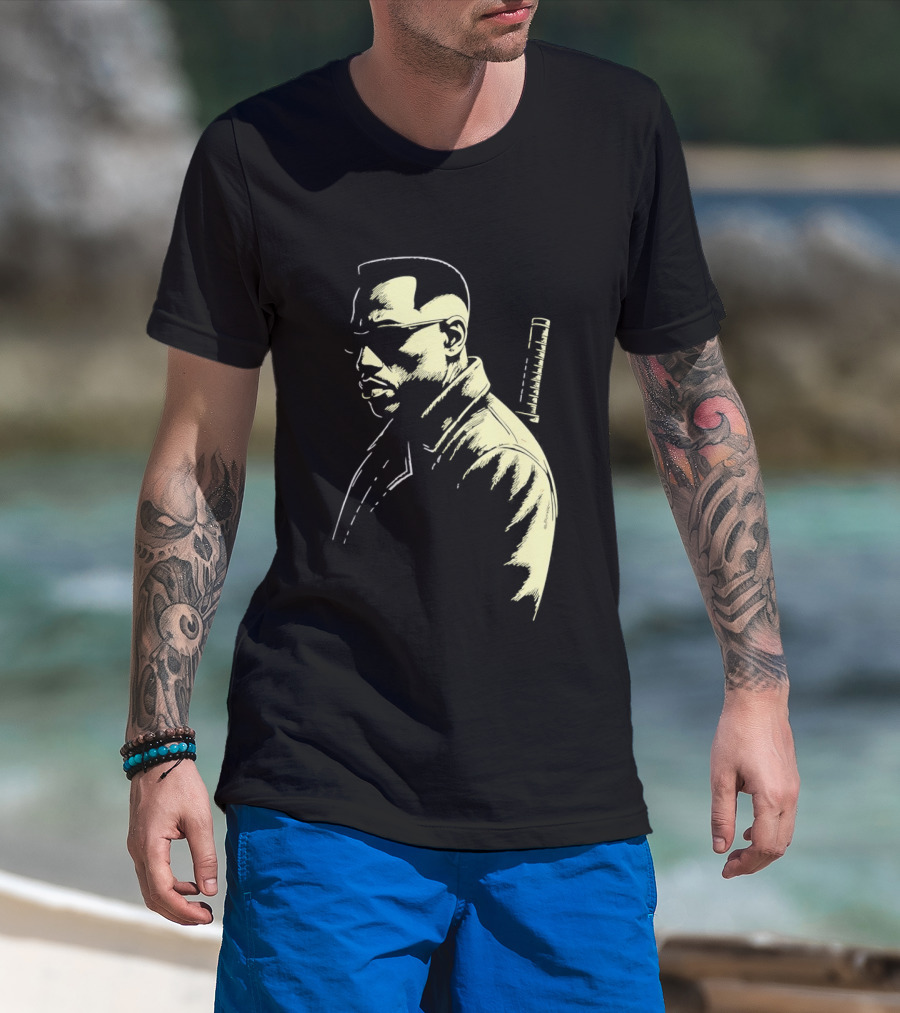 Blade Wesley Snipes Vampire Hunter Classic Samurai Sword T-Shirt