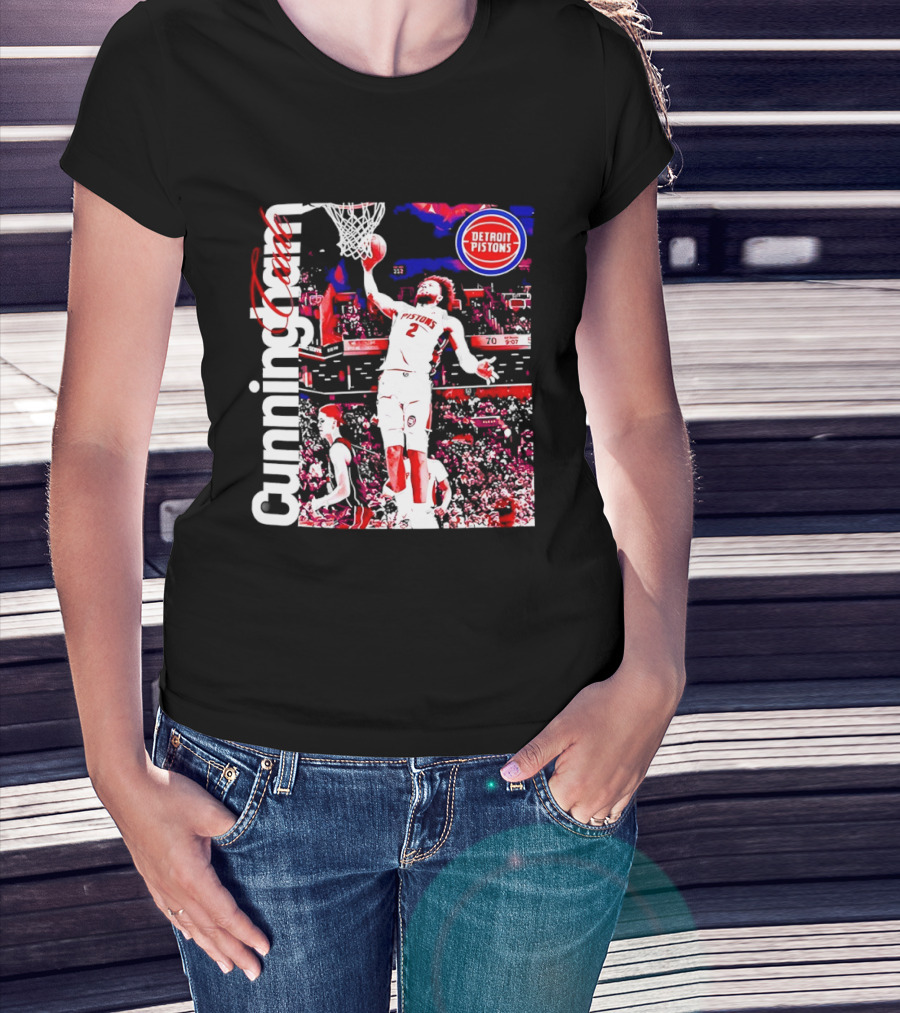 Cade Cunningham Dunking Detroit Pistons Basketball T-Shirt