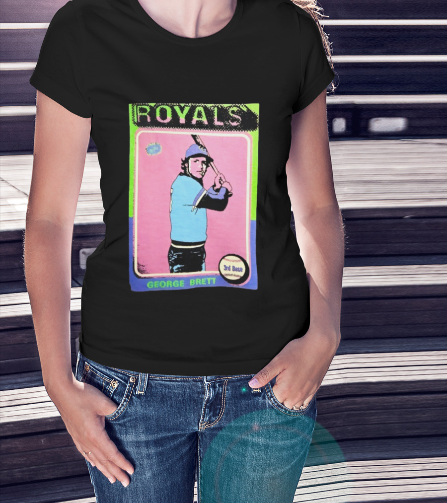 George Brett Royals 3rd Base Vintage Baseball Card T-Shirt
