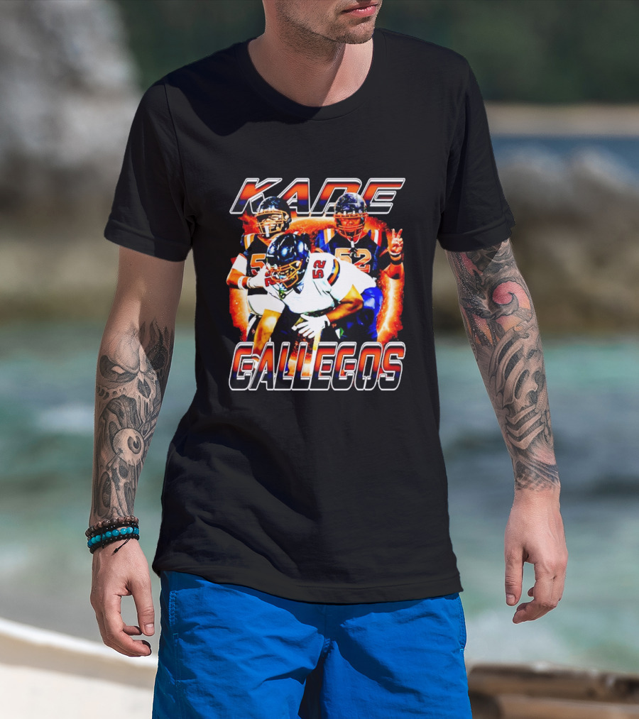 Kade Gallegos 52 Chicago Bears Football T-Shirt