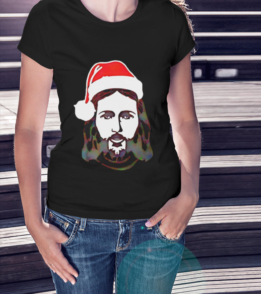 Jesus Santa Hat Christmas Birthday Celebration T-Shirt