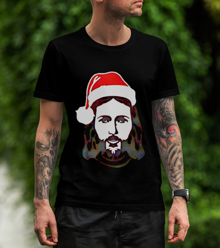 Jesus Santa Hat Christmas Birthday Celebration T-Shirt