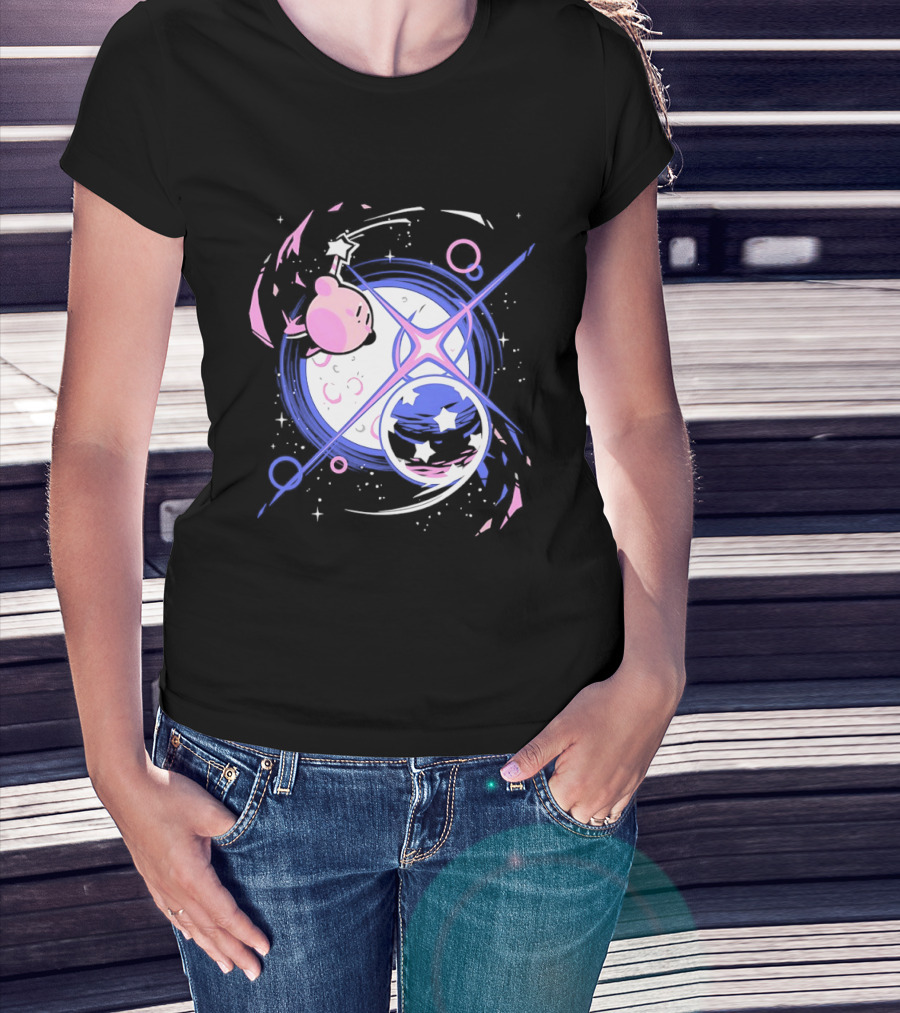 Kirby Celestial Cosmic Dance With Stars And Lunar T-Shirt