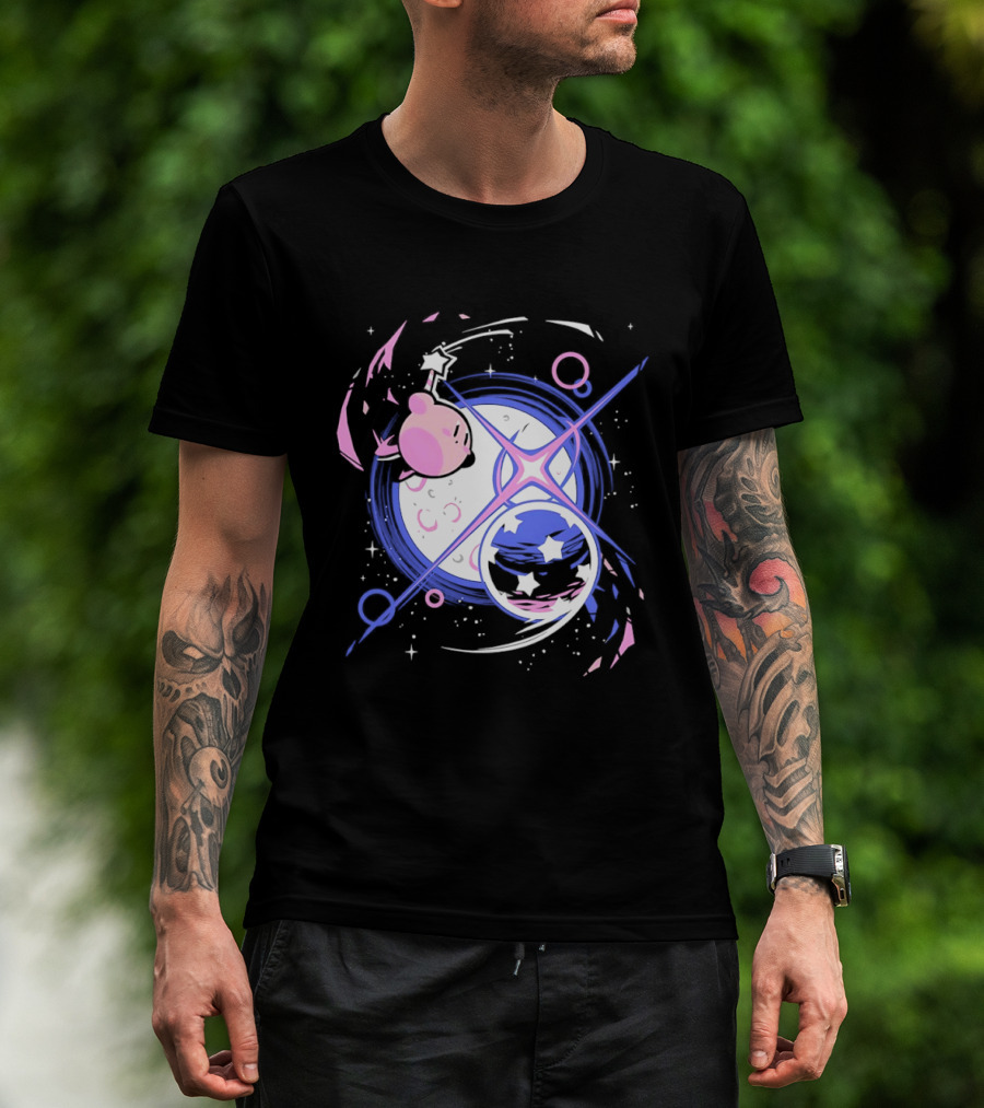 Kirby Celestial Cosmic Dance With Stars And Lunar T-Shirt