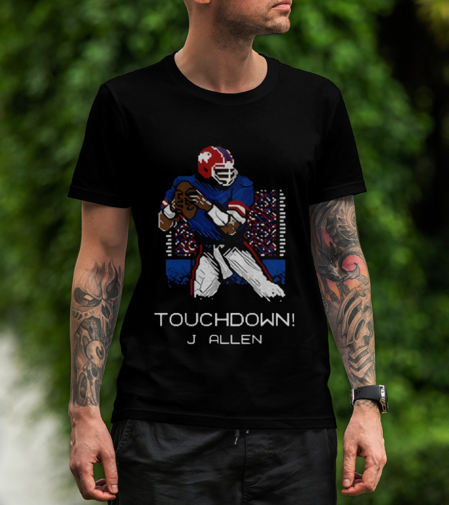 Touchdown J Allen Buffalo Bills 8bit Style NFL Football Fan Gear T-Shirt