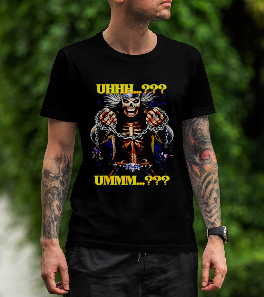 Skeleton Uhhh Ummm Horror Question Marks T-Shirt